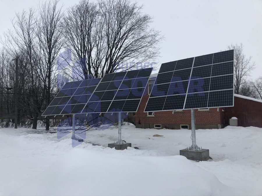 Solar panel installation Granby Pole mount Quebec Solar
